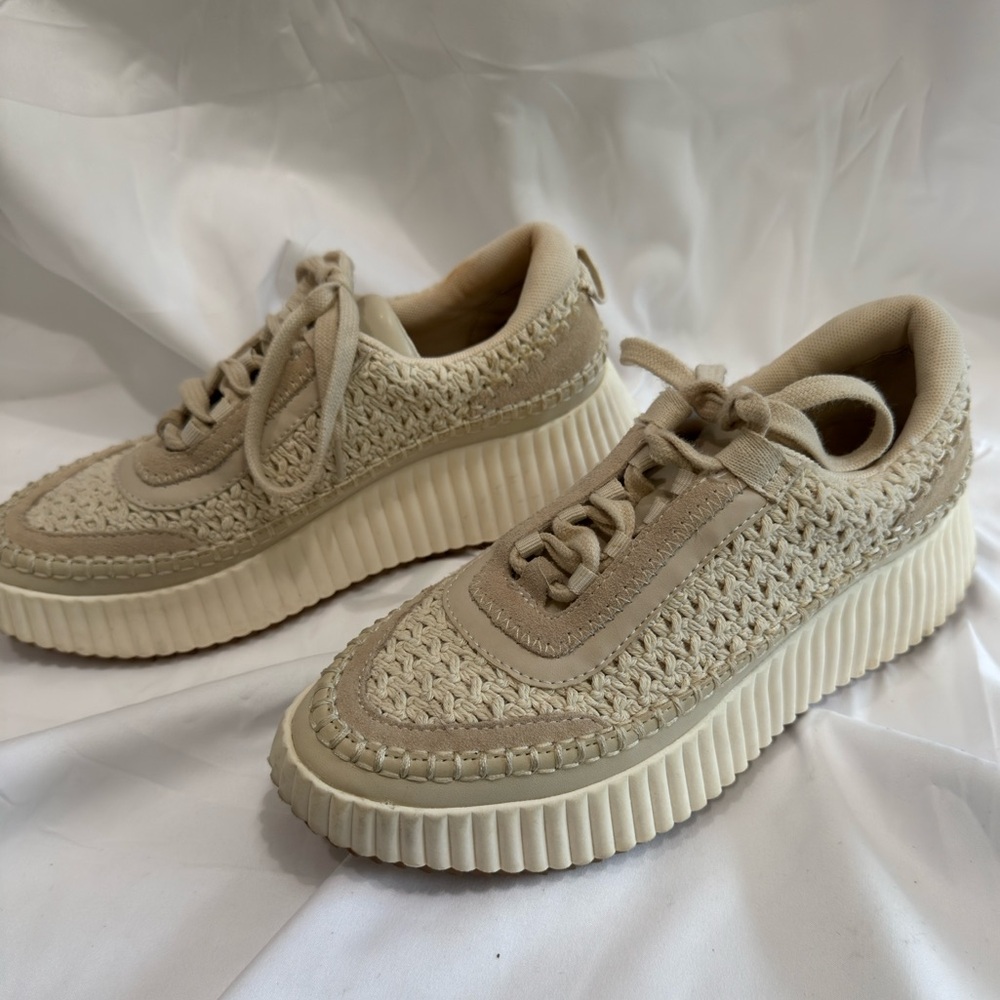 Dolce Vita Ecru Lace Dolen Woven Sneakers
